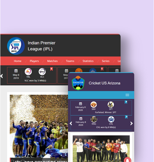 league management dashboard homepage